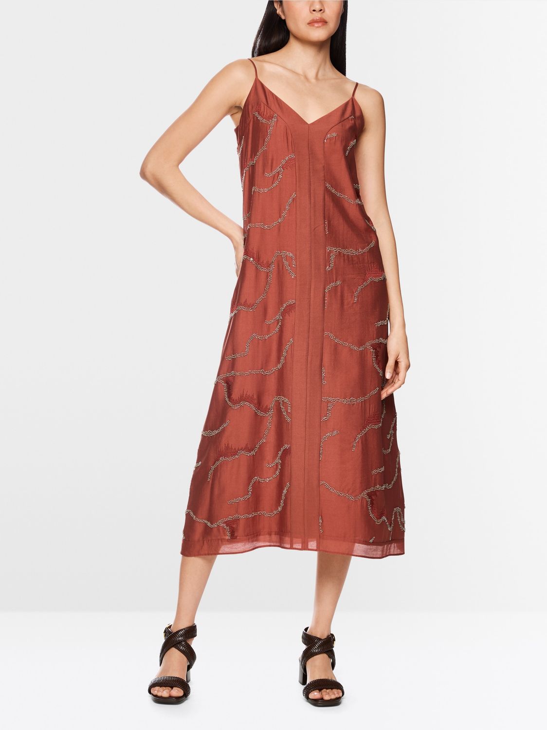marc cain red dress Marc Cain Textured stretch dress, red, 40 (N4)