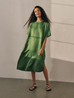 Eileen Fisher Satin Tee Dress S6SVYD5433M