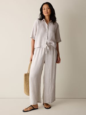 Eileen Fisher Linen Stripe Pant S6YCNP4869