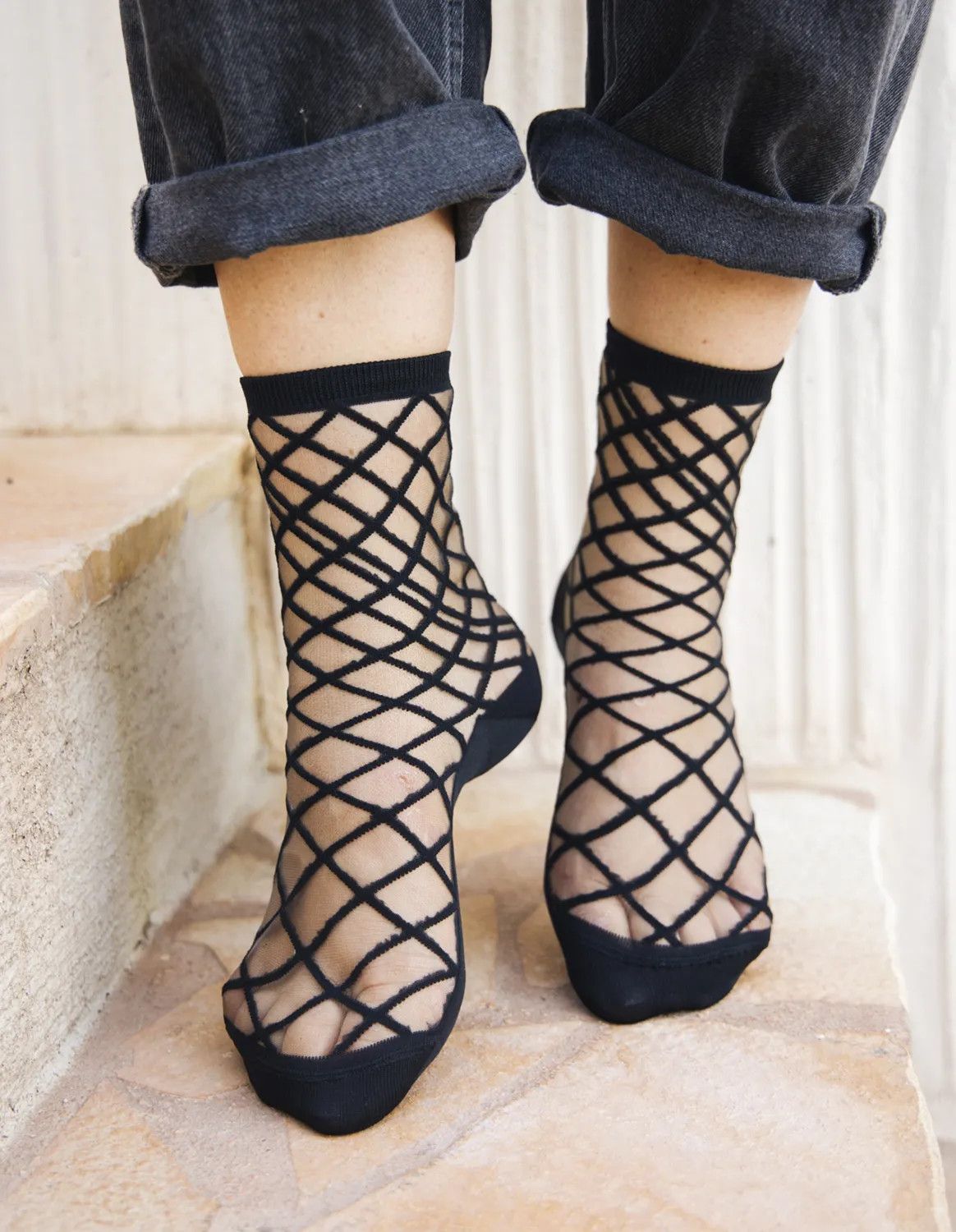 Eustache Brooklyn Bridge Crosshatch Socks