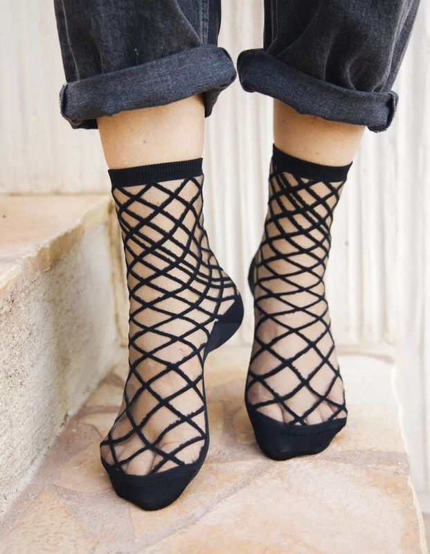 Eustache Brooklyn Bridge Crosshatch Socks