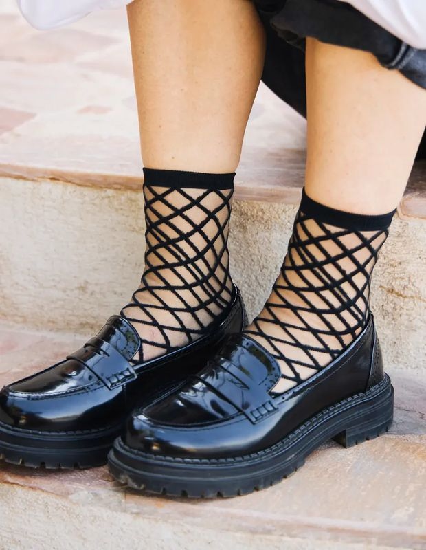 Eustache Brooklyn Bridge Crosshatch Socks