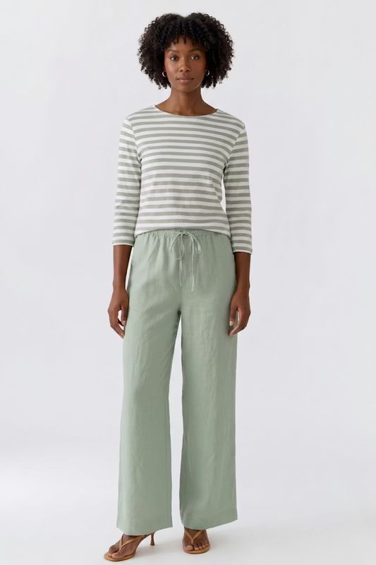 Oui Linen Drawstring Pant 97139