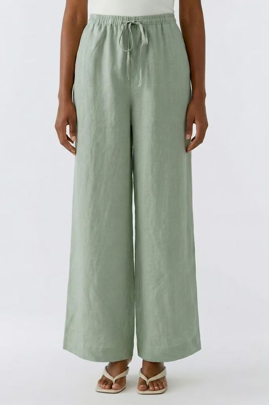 Oui Linen Drawstring Pant 97139*