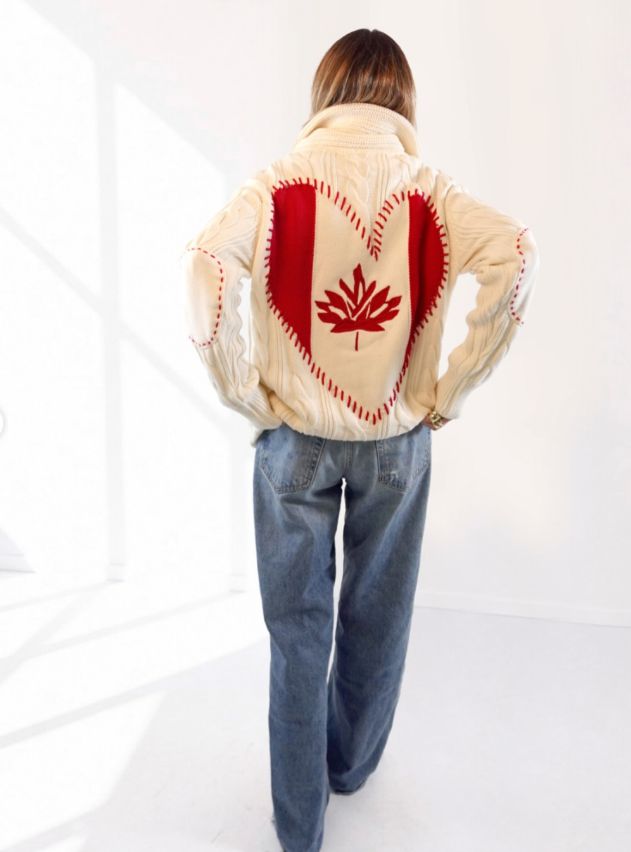 Kerri Rosenthal Canadian Heart Cardigan 4359