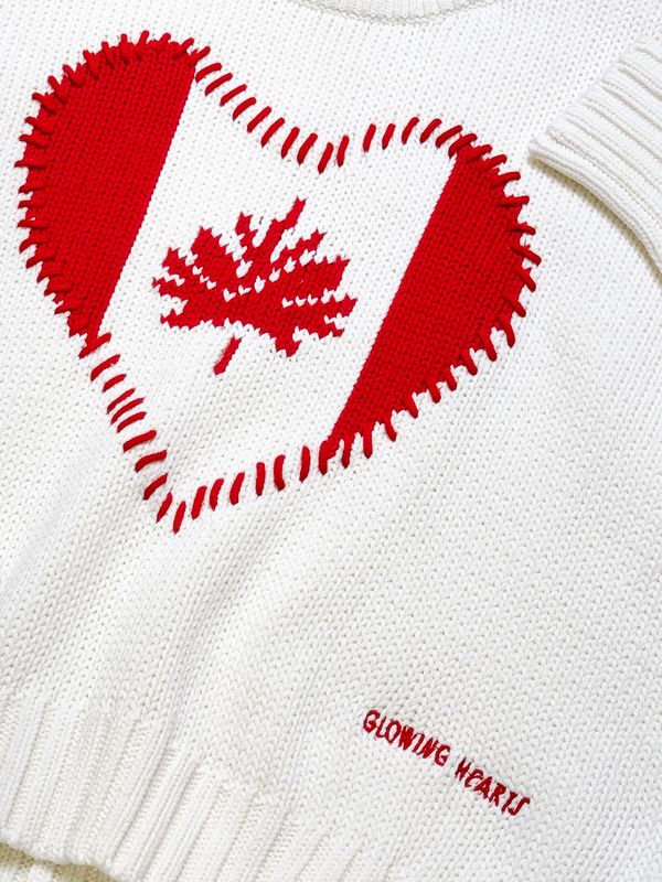 Kerri Rosenthal Canadian Heart Knit Sweater 3407