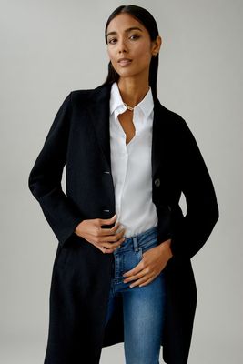OUI Boiled Wool Coat Black