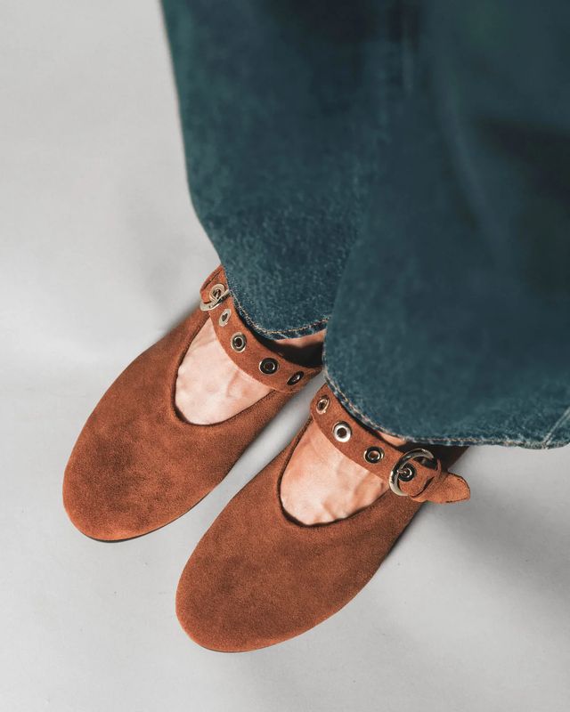 Poppy Barley Capsule BLVD Mary Jane Hazelnut Suede