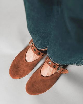 Poppy Barley Capsule BLVD Mary Jane Hazelnut Suede