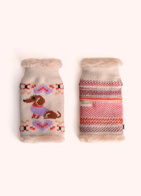 Powder Sausage Dog Wrist Warmer COS151