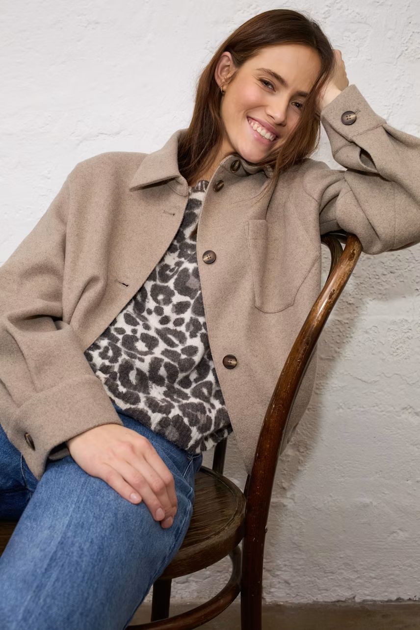 OUI Wool Jacket 100246 Taupe