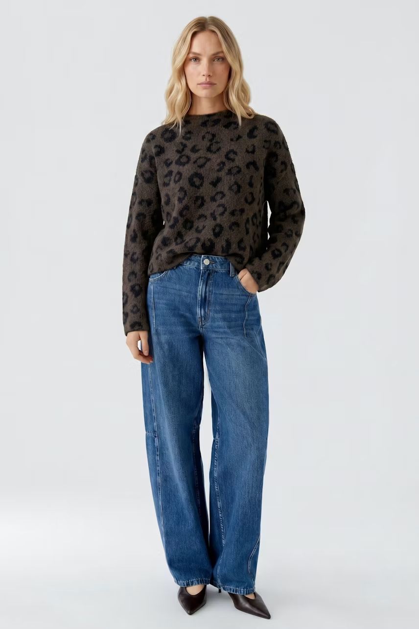 OUI 98982 Sweater Brown/Black
