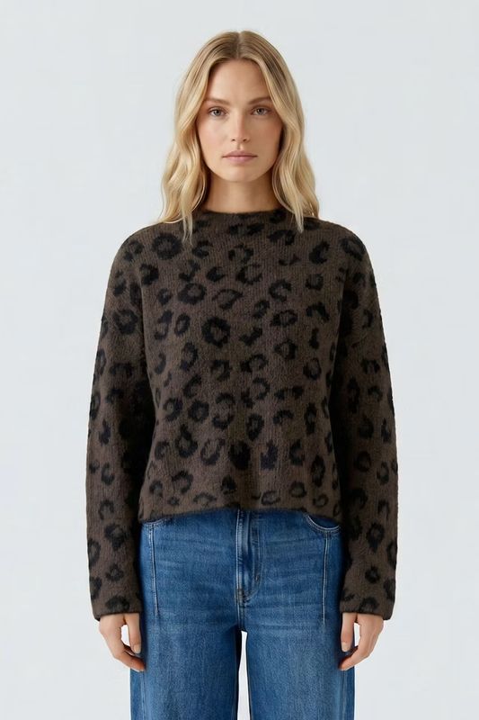 OUI 98982 Sweater Brown/Black