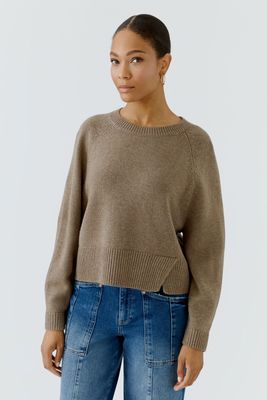 OUI 98963 Crew Sweater Taupe