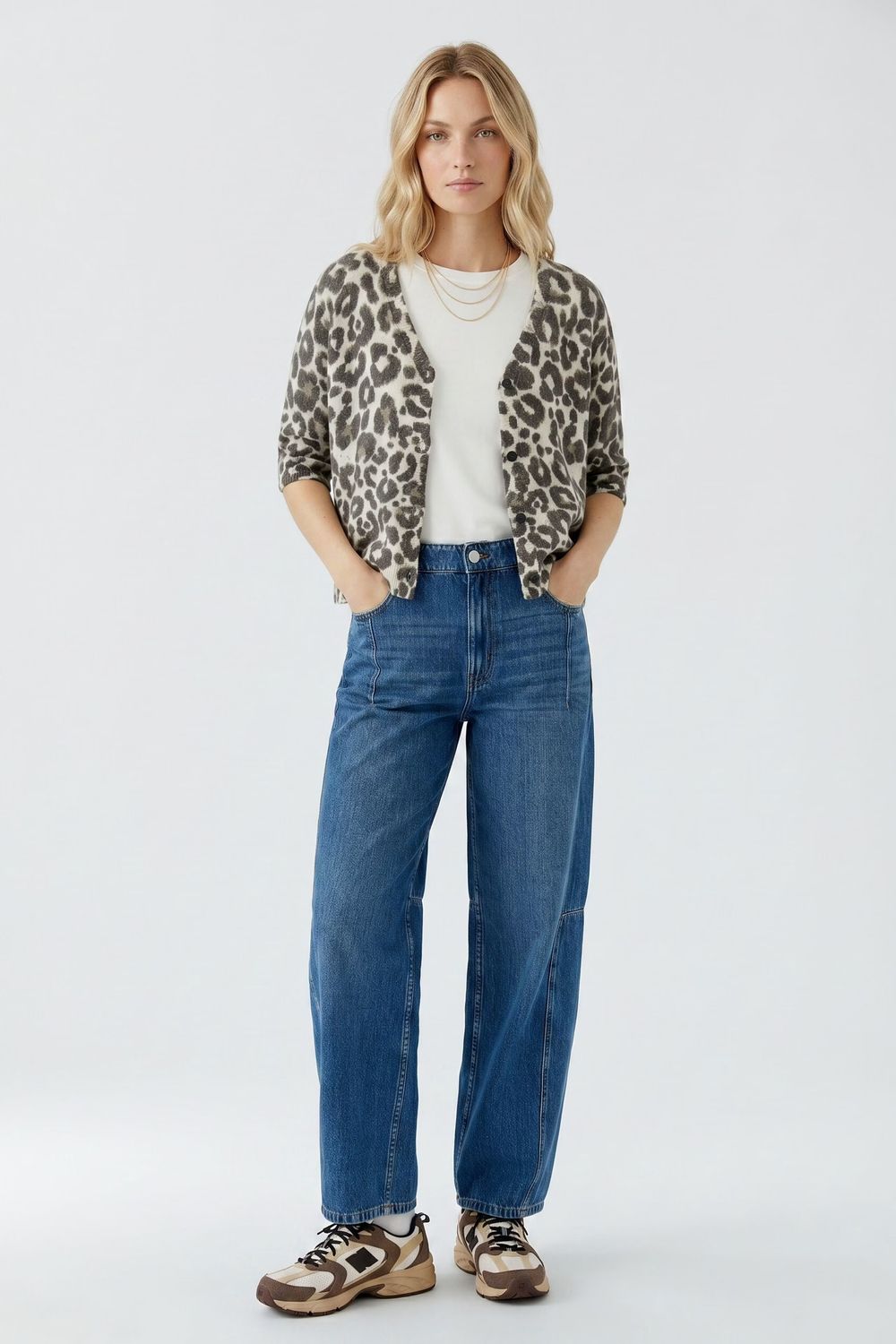 OUI 97946 Animal Cardigan Stone/Taupe