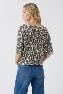 OUI 97946 Animal Cardigan Stone/Taupe
