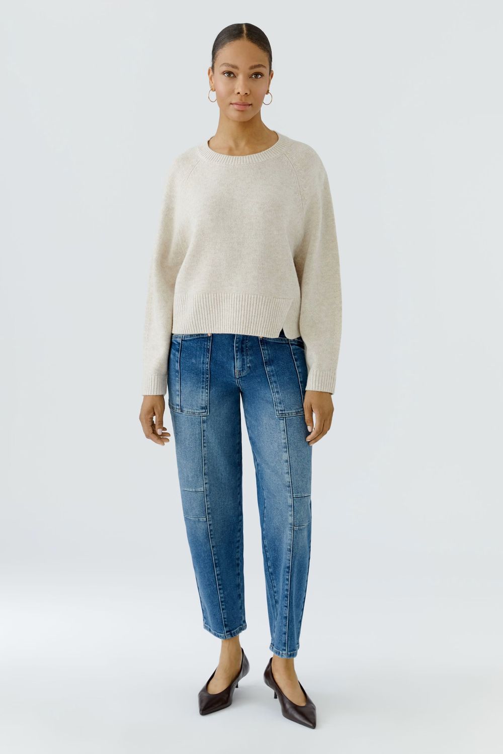 OUI 98963 Crew Sweater Beige