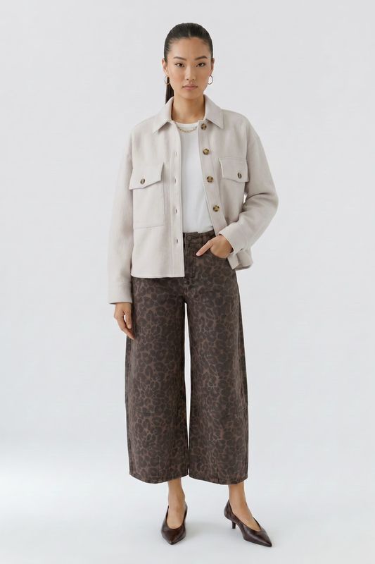 OUI 98946 Boiled Wool Short Jacket Stone