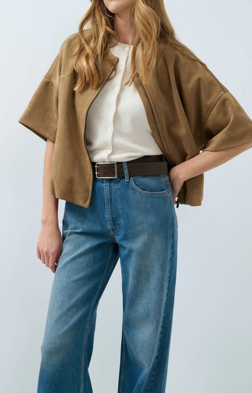 YaYa 02009081 Suedine Jacket Brown