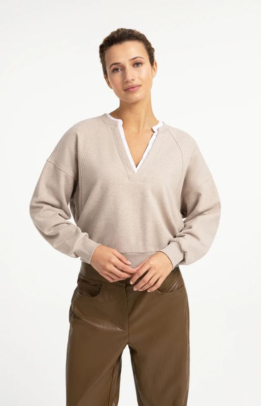 YaYa 01109127 Vneck Sweatshirt Cashmere
