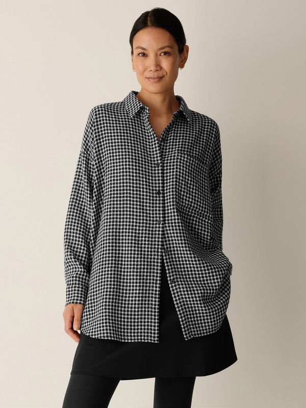 Eileen Fisher Check Shirt F6UEFT6217 Black