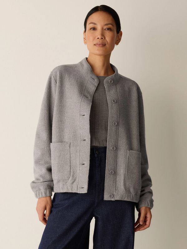 Eileen Fisher Stand Collar Jacket Twine F6BWCJ5848