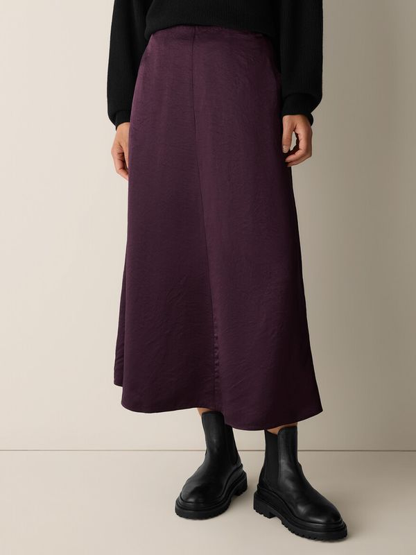 Eileen Fisher Satin Skirt Purple F6SNYS4421