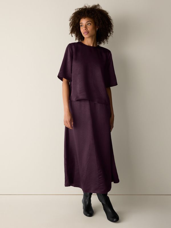 Eileen Fisher Satin Top Purple F6SNYT6547