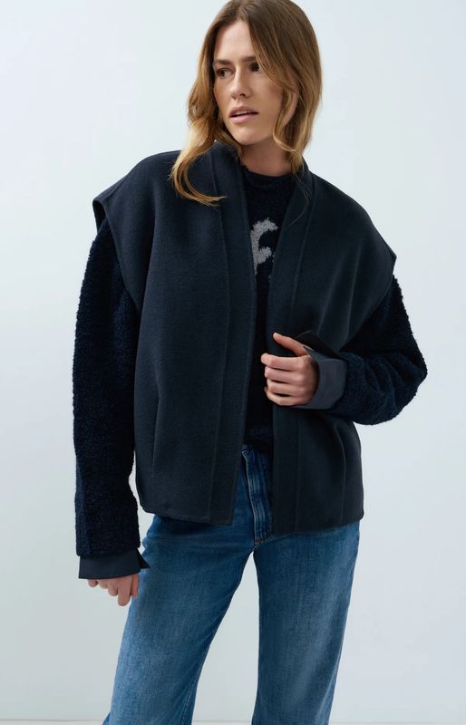 YaYa Oversized Vest 02021010 Navy