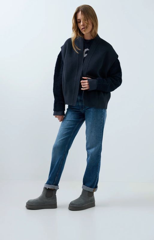 YaYa Oversized Vest 02021010 Navy