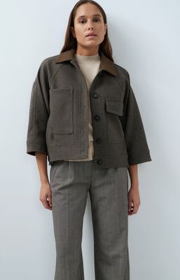 YaYa Short Wool Jacket 02001086 Khaki/Grey