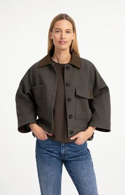 YaYa Short Wool Jacket 02001086 Khaki/Grey