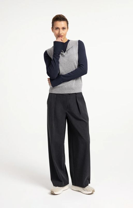 YaYa Sweater Vest 01000624 Moon Grey