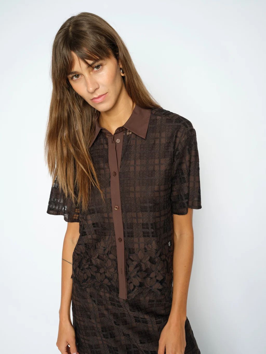 Mos Mosh Lia Checko Lace Shirt 182490