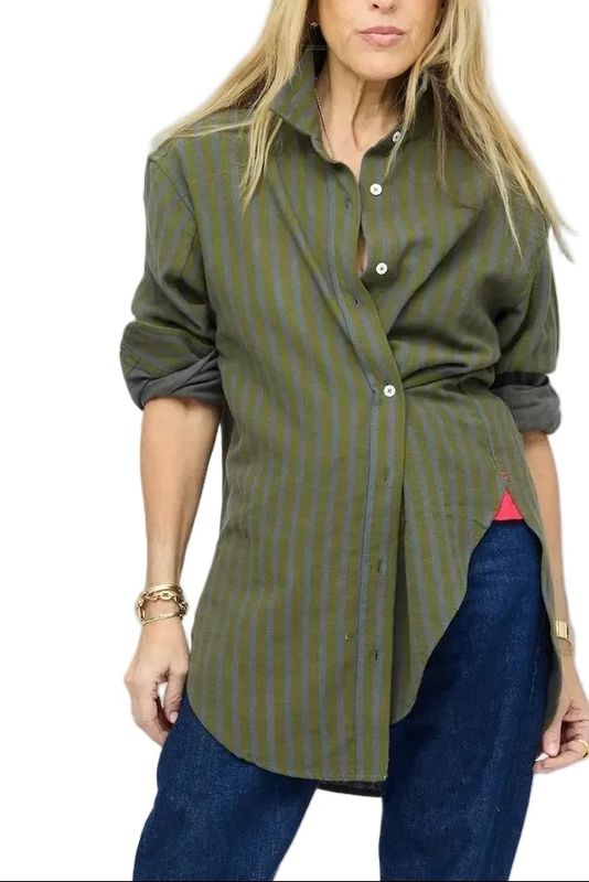 Kerri Rosenthal Jack Flannel Striped Shirt 2187