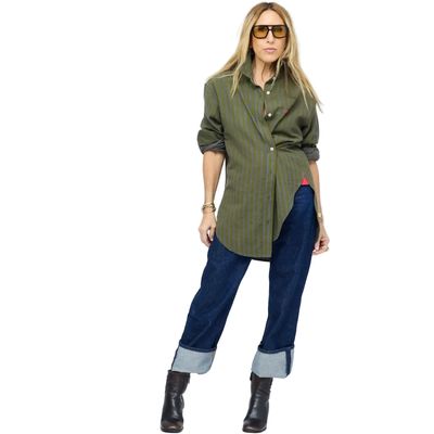Kerri Rosenthal Jack Flannel Striped Shirt
