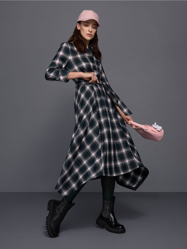 Marc Cain Plaid Tie Dress BS21.19 W14