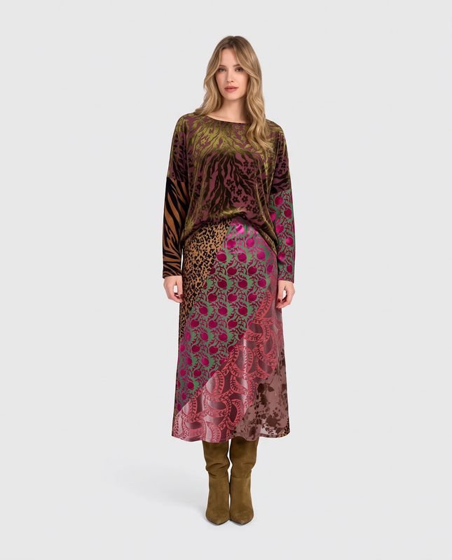 Alembika Velvet Mix Skirt AK733