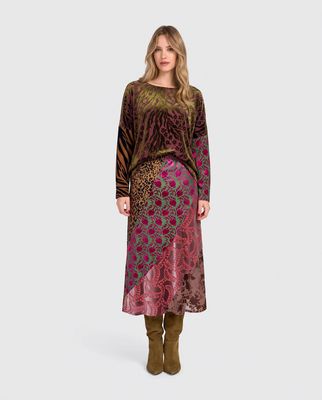 Alembika Velvet Mix Skirt AK733