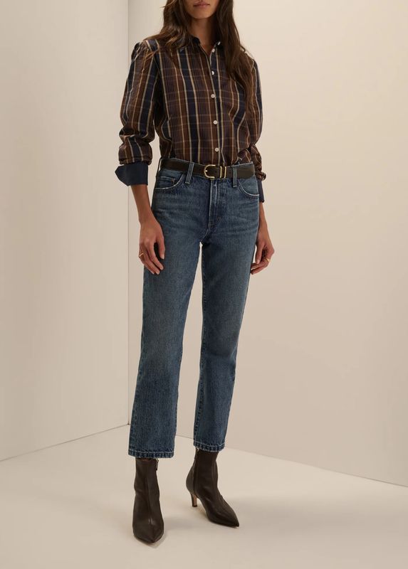 Favorite Daughter Cuffed Statement Shirt -ToffeePlaid