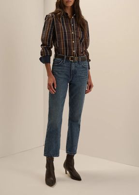 Favorite Daughter Cuffed Statement Shirt -ToffeePlaid