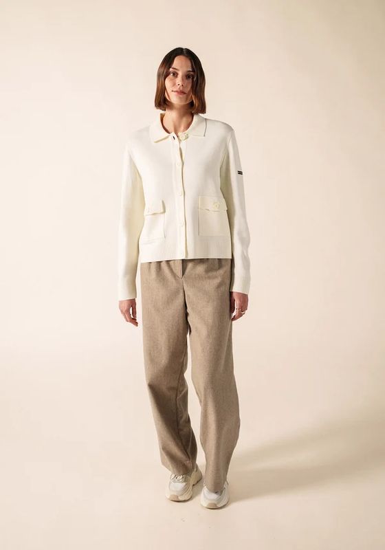 Saint James Isley Collared Cardigan 4955 Cream