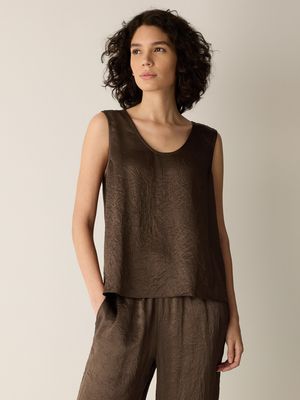 Eileen Fisher Textured Satin Tank  F6SNYU4426