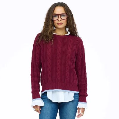 Kerri Rosenthal Cable Pullover Sweater 3418