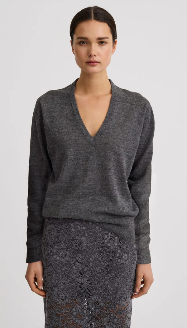 Smythe V-Neck Boyfriend Sweater 26005