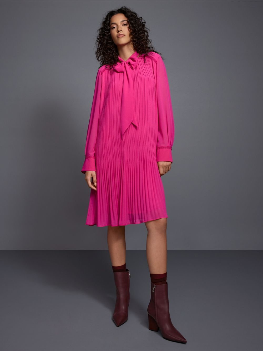 Marc Cain Chiffon Bow Dress BC21.24 W61