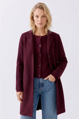 OUI 79918 Boiled Wool Coat Berry