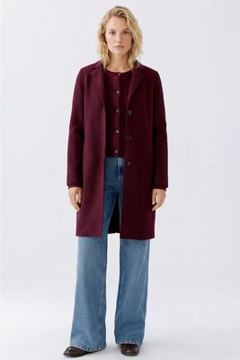 OUI 79918 Boiled Wool Coat Berry