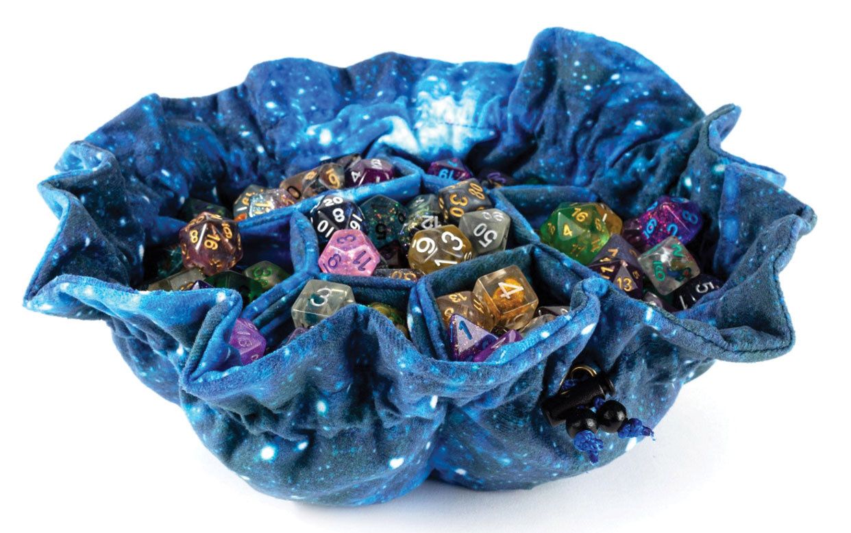 Velvet Compartment Dice Bag With Pockets Galaxy