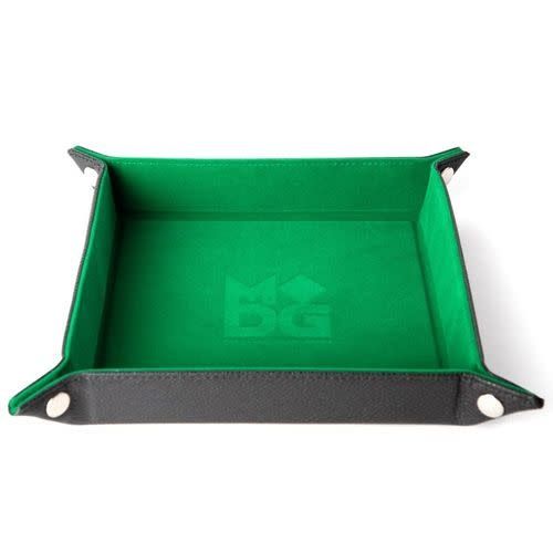 VELVET FOLDING DICE TRAY 10&quot; X 10&quot; GREEN
